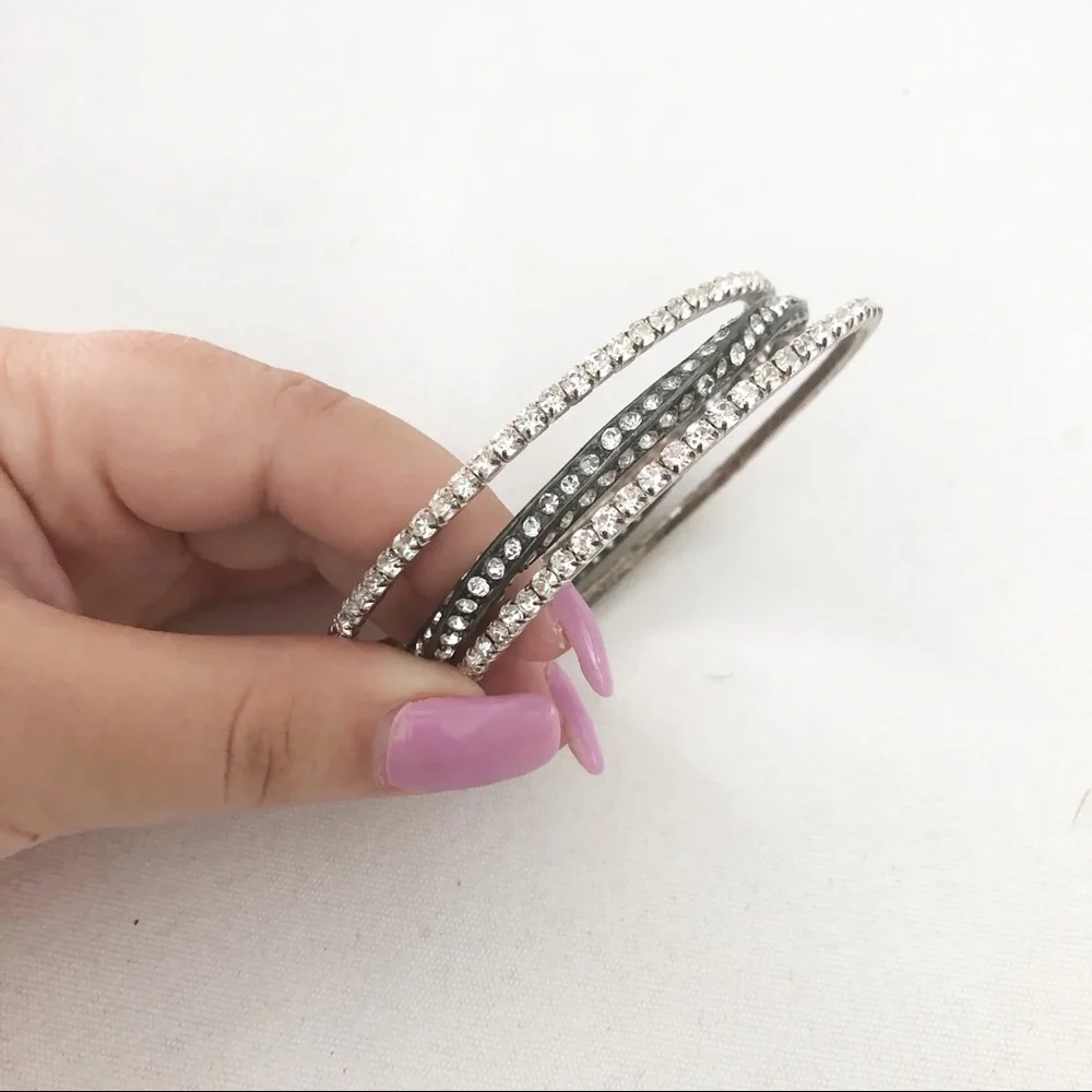 Rhinestone Metal Fashion Jewelry Bracelets Set